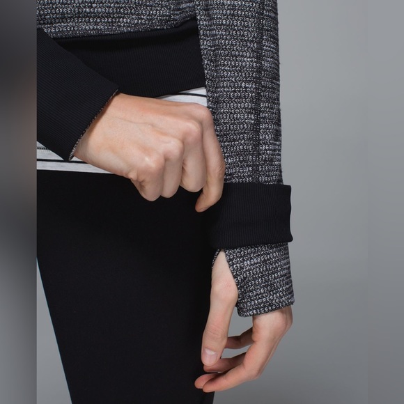 Lululemon Be Present High Neck Collar Jacket in Grey black blend - size 6 - Picture 4 of 10